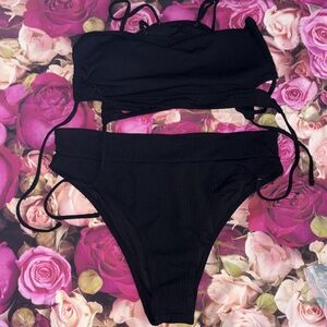 Shein Black Ribbed Bikini Size 3XL